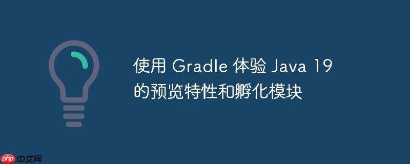 使用 Gradle 体验 Java 19 的预览特性和孵化模块