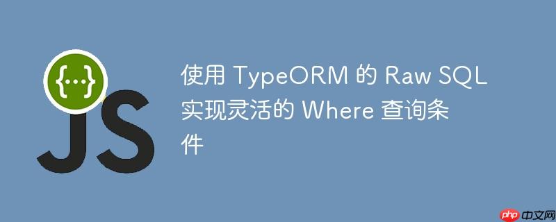 使用 typeorm 的 raw sql 实现灵活的 where 查询条件