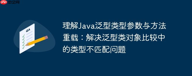 理解Java泛型类型参数与方法重载：解决泛型类对象比较中的类型不匹配问题
