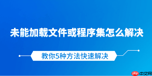 未能加载文件或程序集怎么解决 教你5种方法快速解决