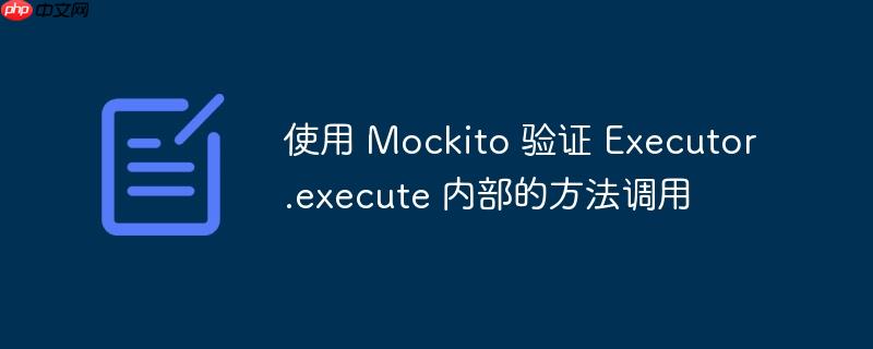 使用 Mockito 验证 Executor.execute 内部的方法调用