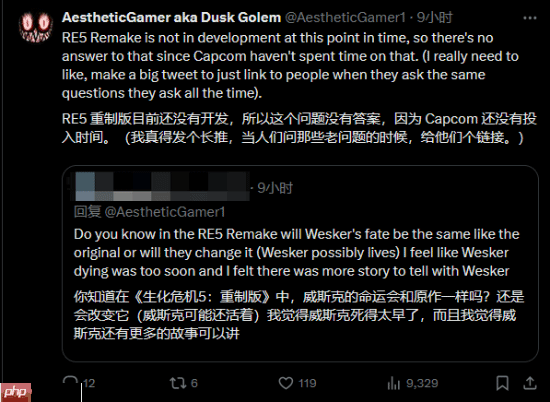 消息人士谈为何不重制生化5/6：卡普空员工精力有限