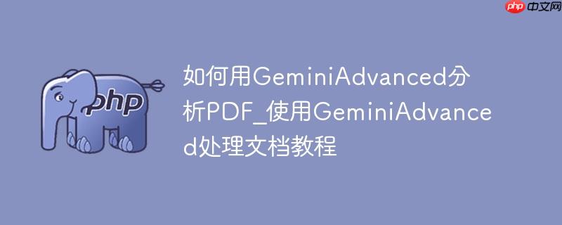 如何用GeminiAdvanced分析PDF_使用GeminiAdvanced处理文档教程