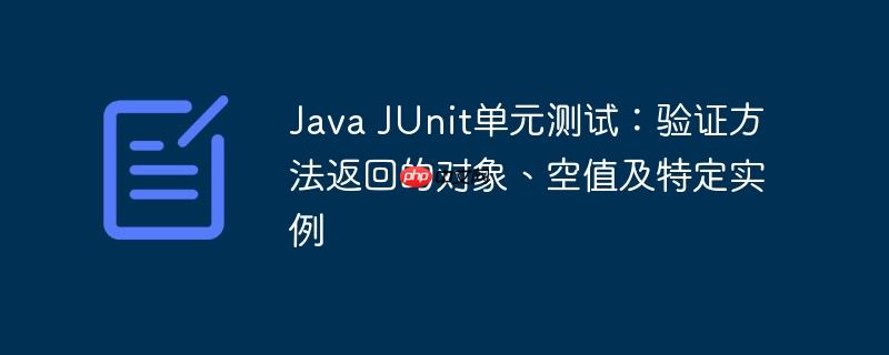Java JUnit单元测试：验证方法返回的对象、空值及特定实例