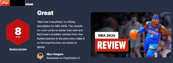 年货大作《NBA 2K26》IGN 8分！近年来的最佳水准