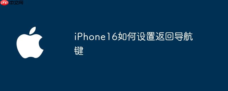 iPhone16如何设置返回导航键