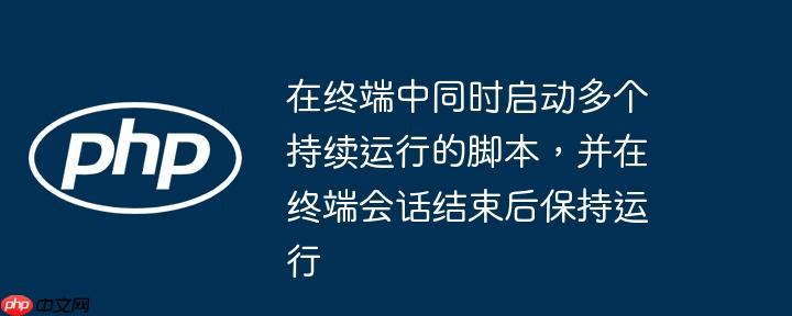 在终端中同时启动多个持续运行的脚本，并在终端会话结束后保持运行