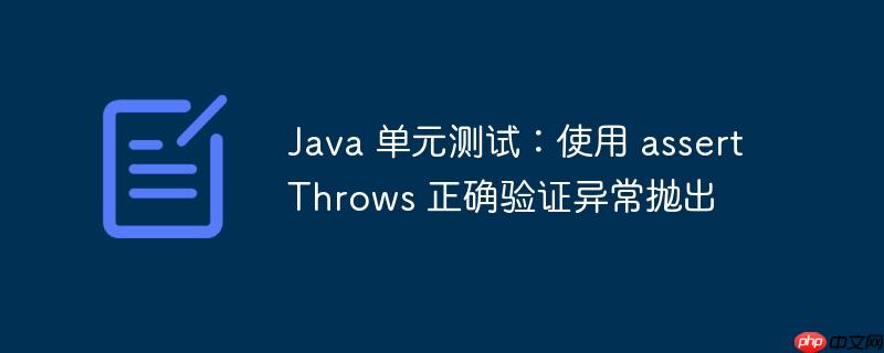 Java 单元测试：使用 assertThrows 正确验证异常抛出