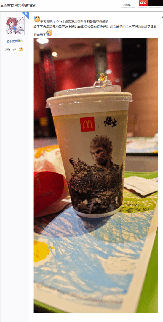 《黑神话：悟空》联动麦当劳物料曝光！20日开始上活动套餐