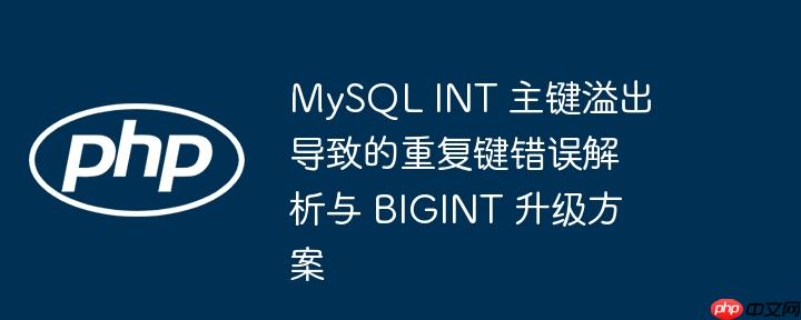 MySQL INT 主键溢出导致的重复键错误解析与 BIGINT 升级方案