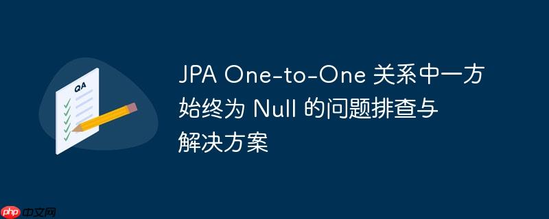 jpa one-to-one 关系中一方始终为 null 的问题排查与解决方案