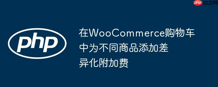 在WooCommerce购物车中为不同商品添加差异化附加费