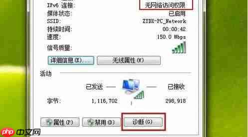 Win7系统为什么会出现IPV6无网络访问权限