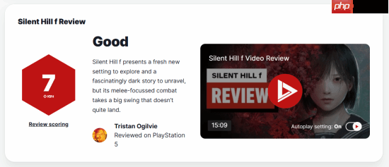 《寂静岭f》获ign 7分！战斗繁琐缺乏乐趣