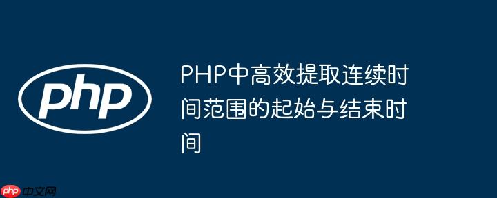 PHP中高效提取连续时间范围的起始与结束时间