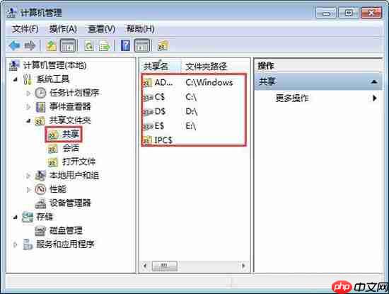 win7电脑关闭系统默认共享文件夹的操作方法？