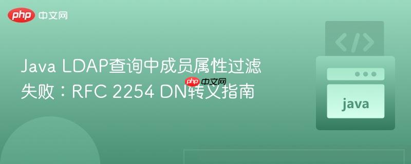 Java LDAP查询中成员属性过滤失败：RFC 2254 DN转义指南