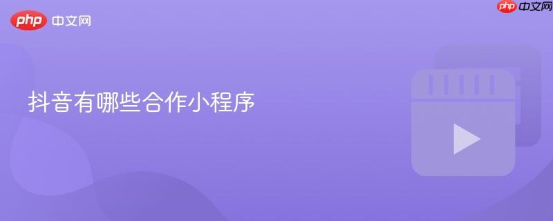 抖音有哪些合作小程序