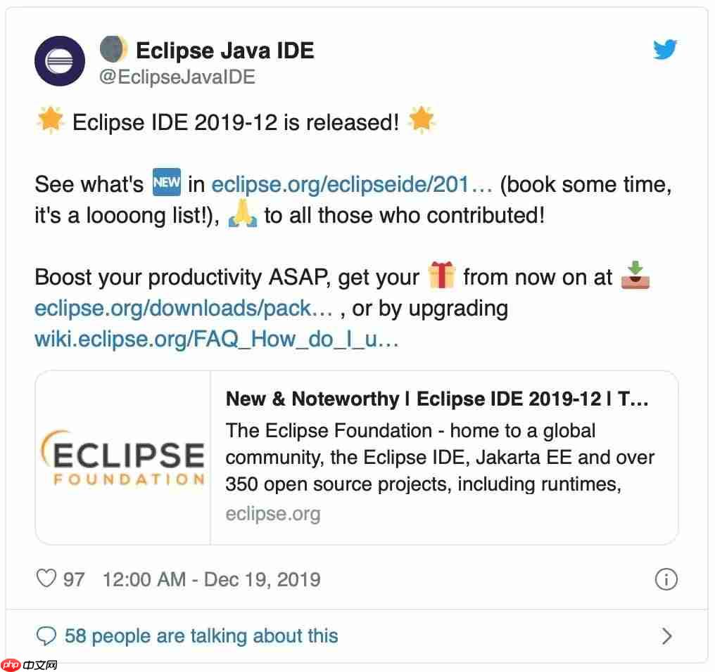 Eclipse 在 2019 年的最后一次更新，有哪些新亮点？