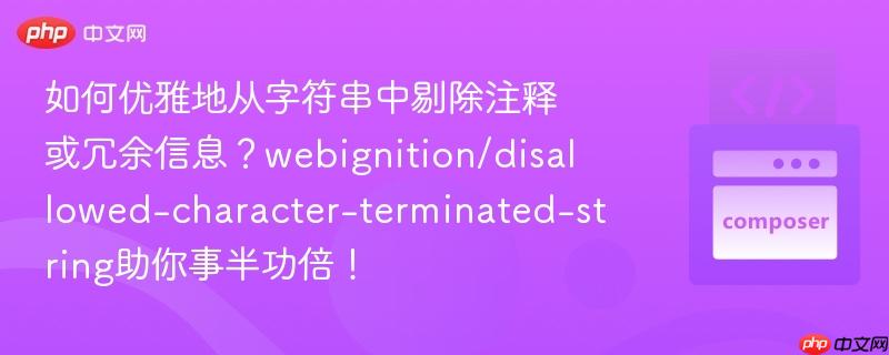 如何优雅地从字符串中剔除注释或冗余信息？webignition/disallowed-character-terminated-string助你事半功倍！
