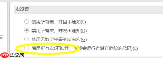 Win11如何启用Excel中的宏？Win11启用Excel中宏的方法