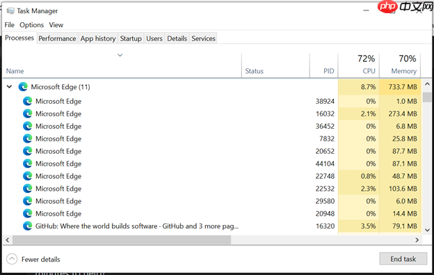 微软Win11任务管理器重磅改进Edge浏览器进程显示方式！