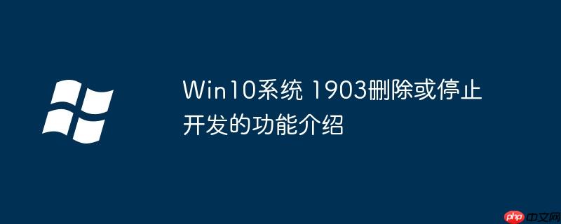 win10系统 1903删除或停止开发的功能介绍