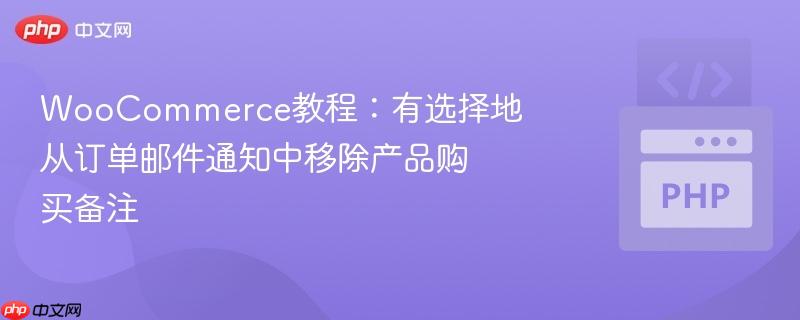 WooCommerce教程：有选择地从订单邮件通知中移除产品购买备注