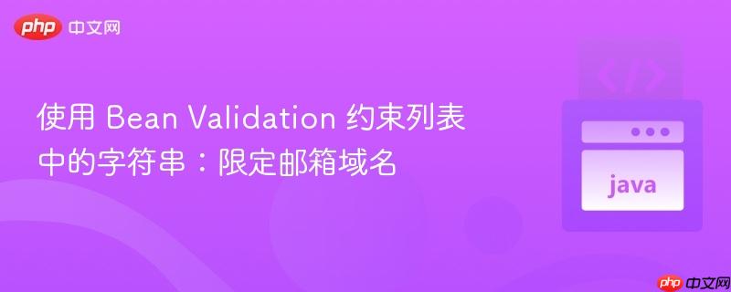 使用 Bean Validation 约束列表中的字符串：限定邮箱域名