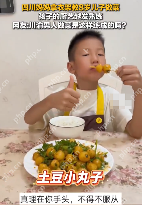 妈妈回应拿衣架教8岁儿子做菜：孩子因挑食很瘦，发现他自己做的菜吃的多点 - 创想鸟