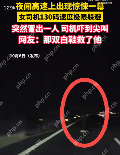 夜间高速上突现一人行走女司机130码速度极限躲避 网友：那双白鞋救了他 - 创想鸟