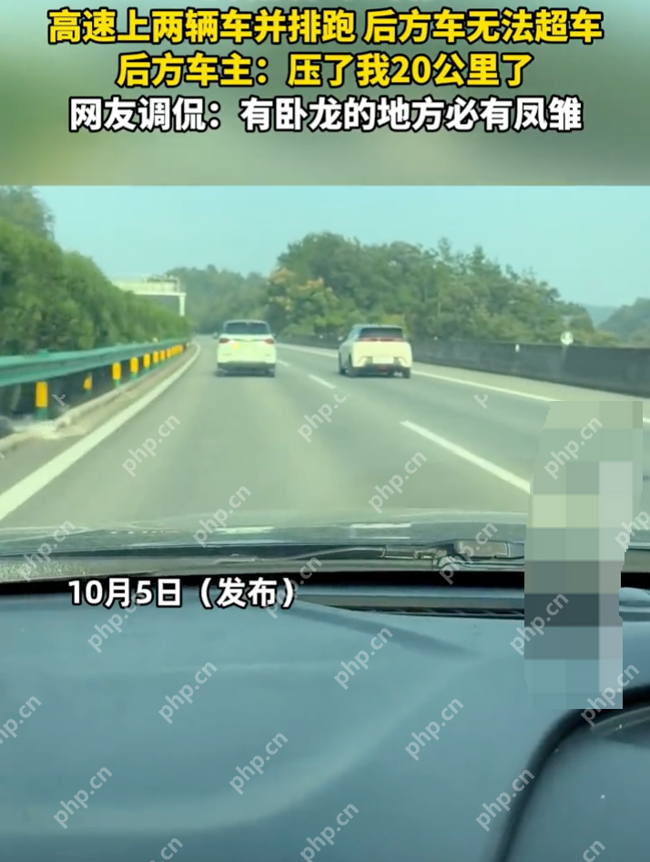 高速上两辆车并排跑致后车无法超车 后车车主：压了我20公里 - 创想鸟