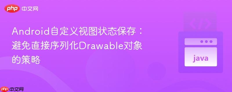Android自定义视图状态保存：避免直接序列化Drawable对象的策略