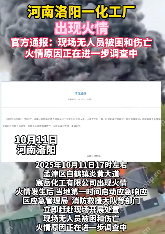河南洛阳一化工企业起火滚滚黑烟 应急局：未出现人员被困或伤亡 - 创想鸟