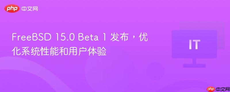 freebsd 15.0 beta 1 发布，优化系统性能和用户体验