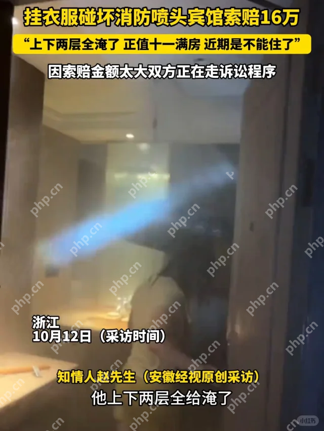 天价“晾衣”！客人挂衣服触发消防喷头，宾馆索赔16万