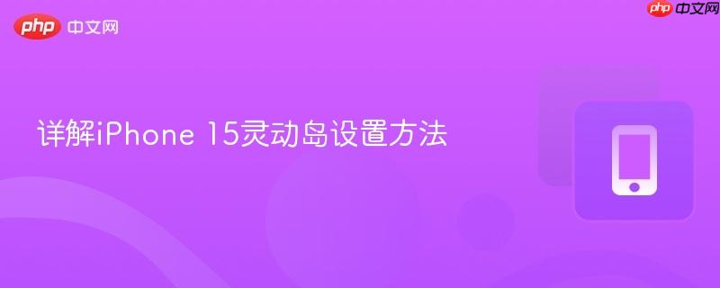 详解iPhone 15灵动岛设置方法