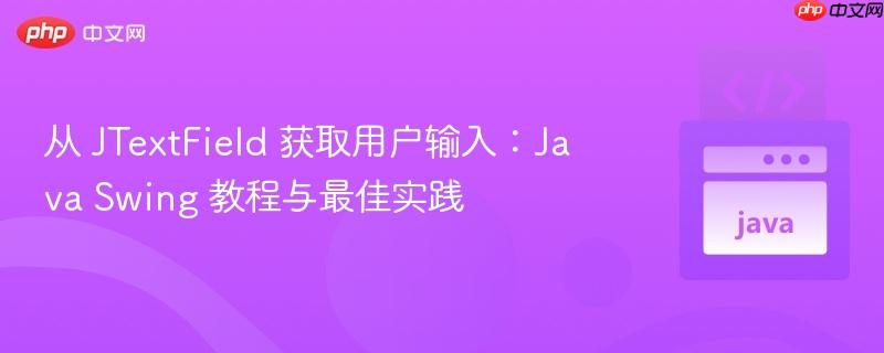 从 JTextField 获取用户输入：Java Swing 教程与最佳实践