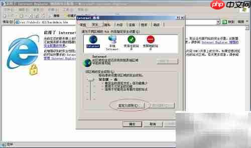 Win Server 2003调IE安全等级