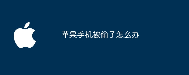 苹果手机被偷了怎么办