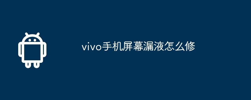 vivo手机屏幕漏液怎么修