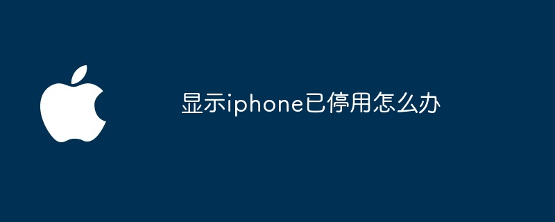 显示iphone已停用怎么办