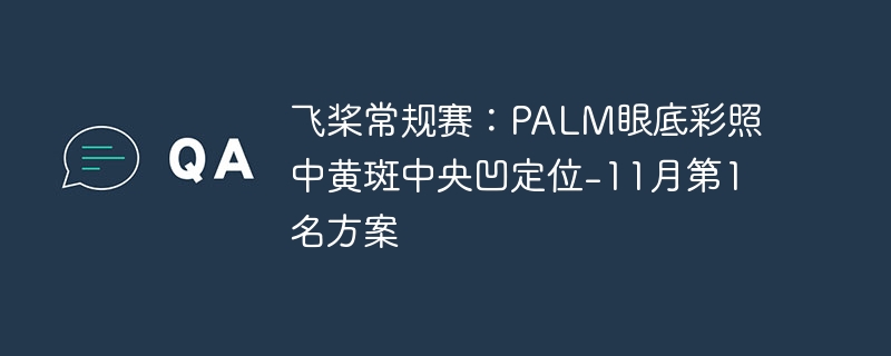飞桨常规赛：PALM眼底彩照中黄斑中央凹定位-11月第1名方案
