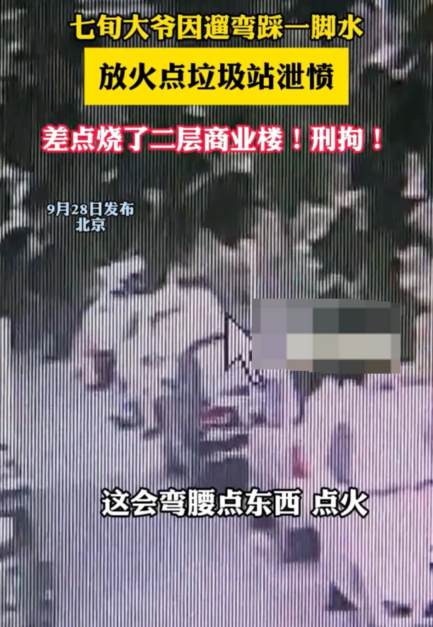 七旬大爷因遛弯踩一脚水放火点垃圾站泄愤 已被警方控制 - 创想鸟