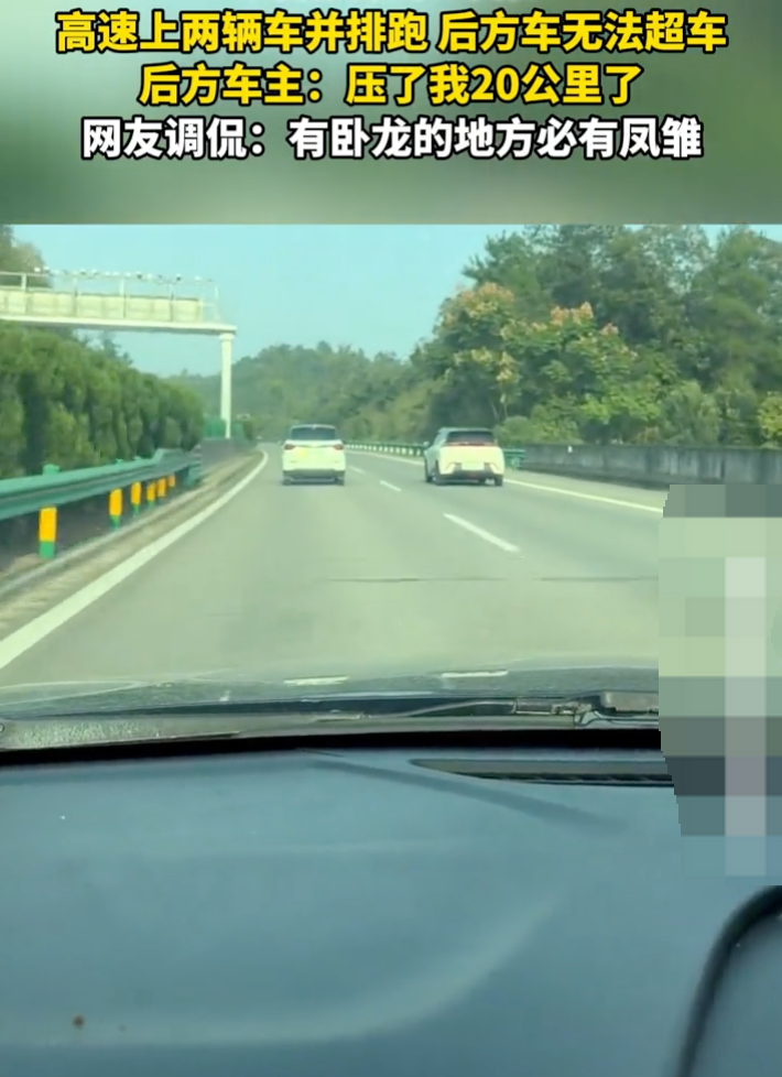 高速上两辆车并排跑致后车无法超车 后车车主：压了我20公里 - 创想鸟