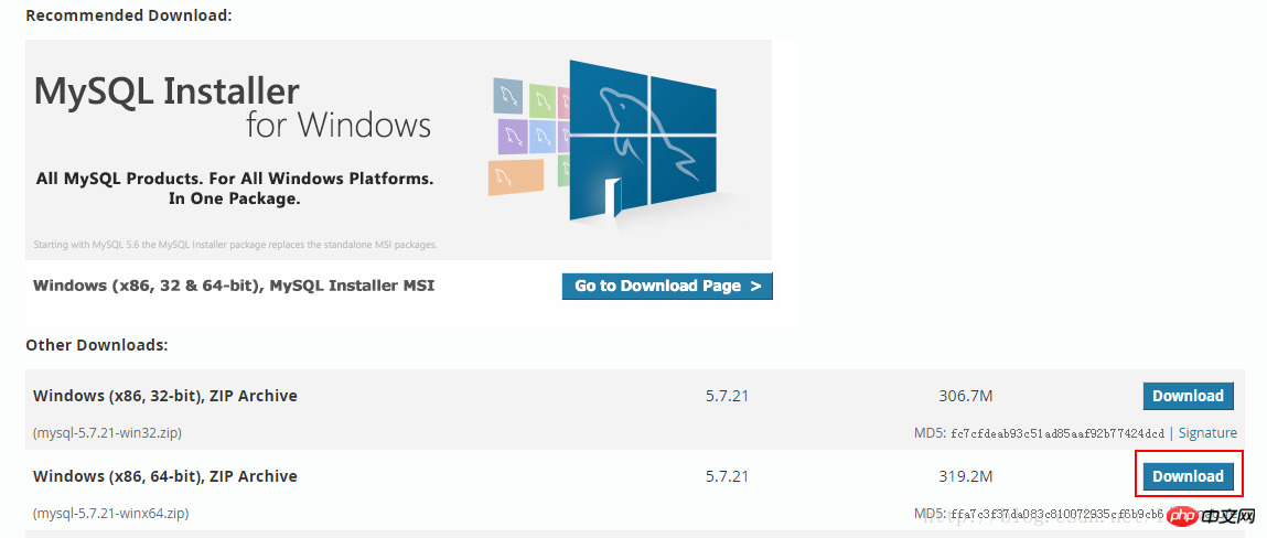 windows下安装mysql-5.7.21