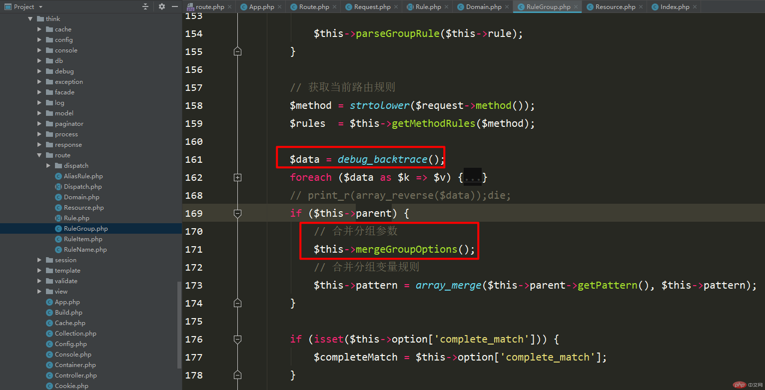 ThinkPHP源码阅读最佳工具debug_backtrace
