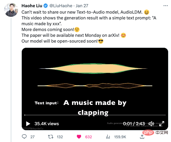 开源模型、单卡训练，带你了解爆火的文本指导音频生成技术AudioLDM