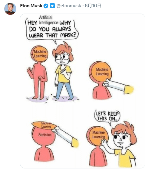 马斯克反讽人工智能AI炒作：“机器学习”本质就是统计