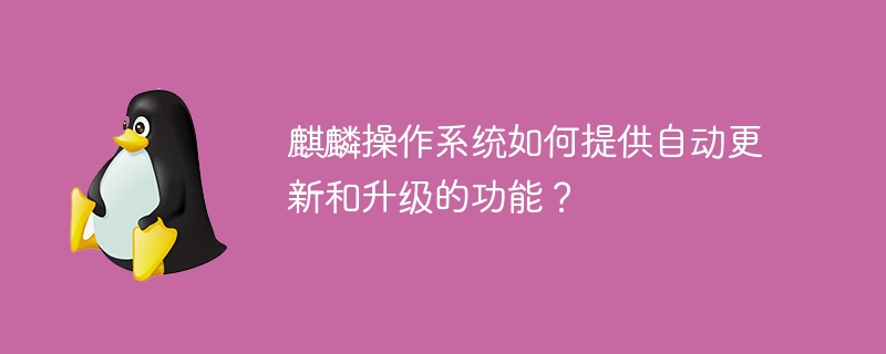 麒麟操作系统如何提供自动更新和升级的功能？